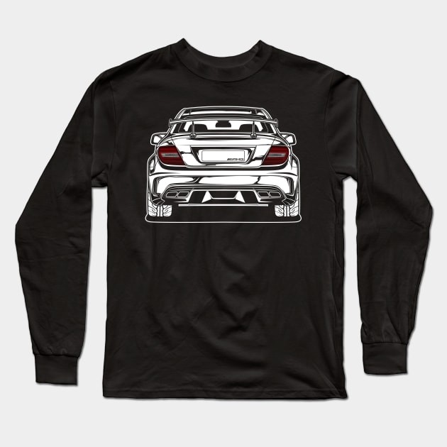 Mercedes Benz C63 AMG Black Series (White Print) Long Sleeve T-Shirt by idrdesign